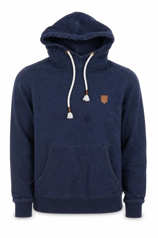 Jack & Jones Men’s Blue Pullover Hoodie Size M Cotton Logo Style