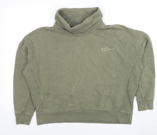 Barbour International Khaki Women's Size 14 Funnel Neck Pullover Sweatshirt