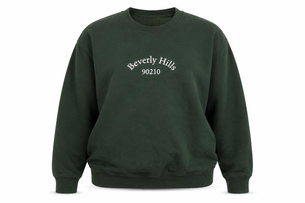PrettyLittleThing Women’s Green Beverly Hills 90210 Crew Neck Sweatshirt Size L