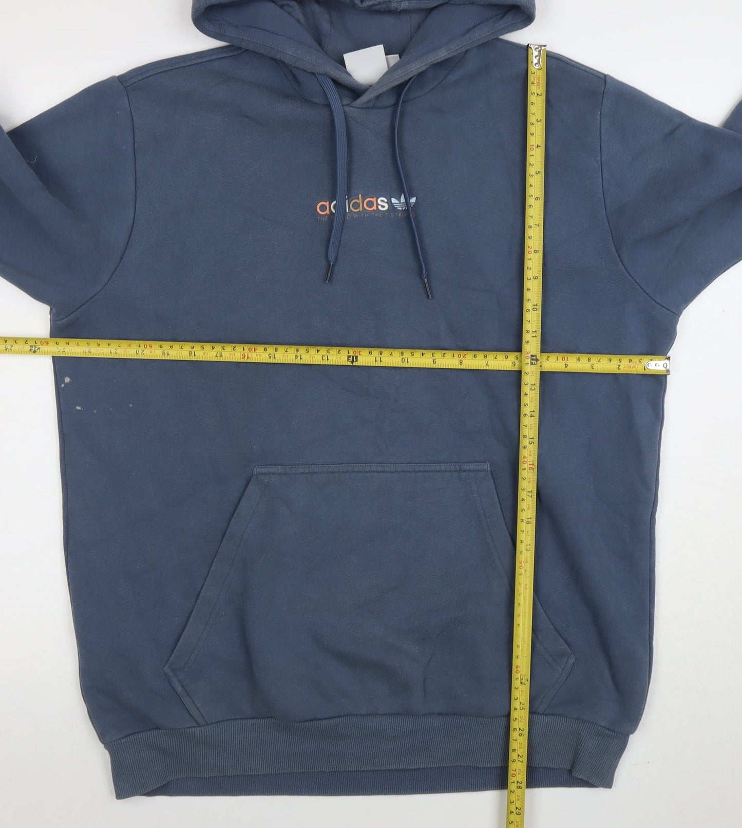 Adidas Men’s Blue Pullover Hoodie Size L Sports Fleece Sweatshirt