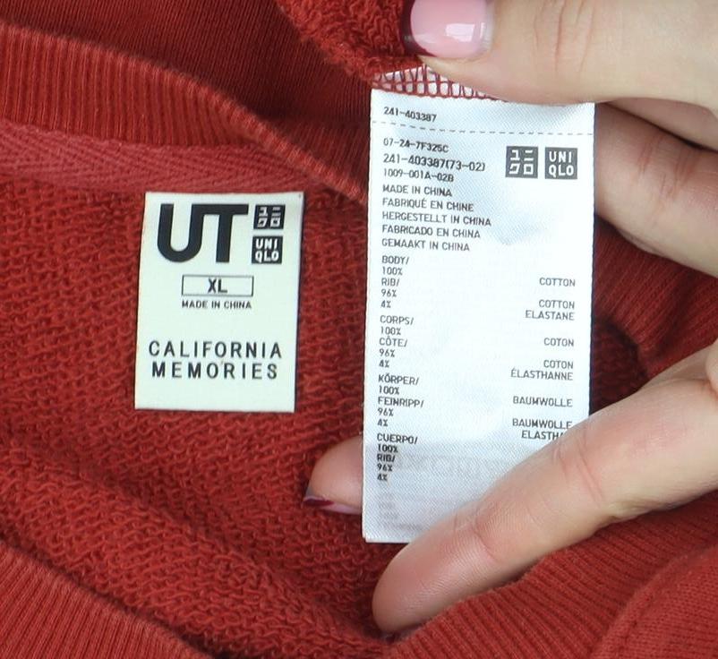 Uniqlo UT California Memories Red XL Women's Pullover Sweatshirt