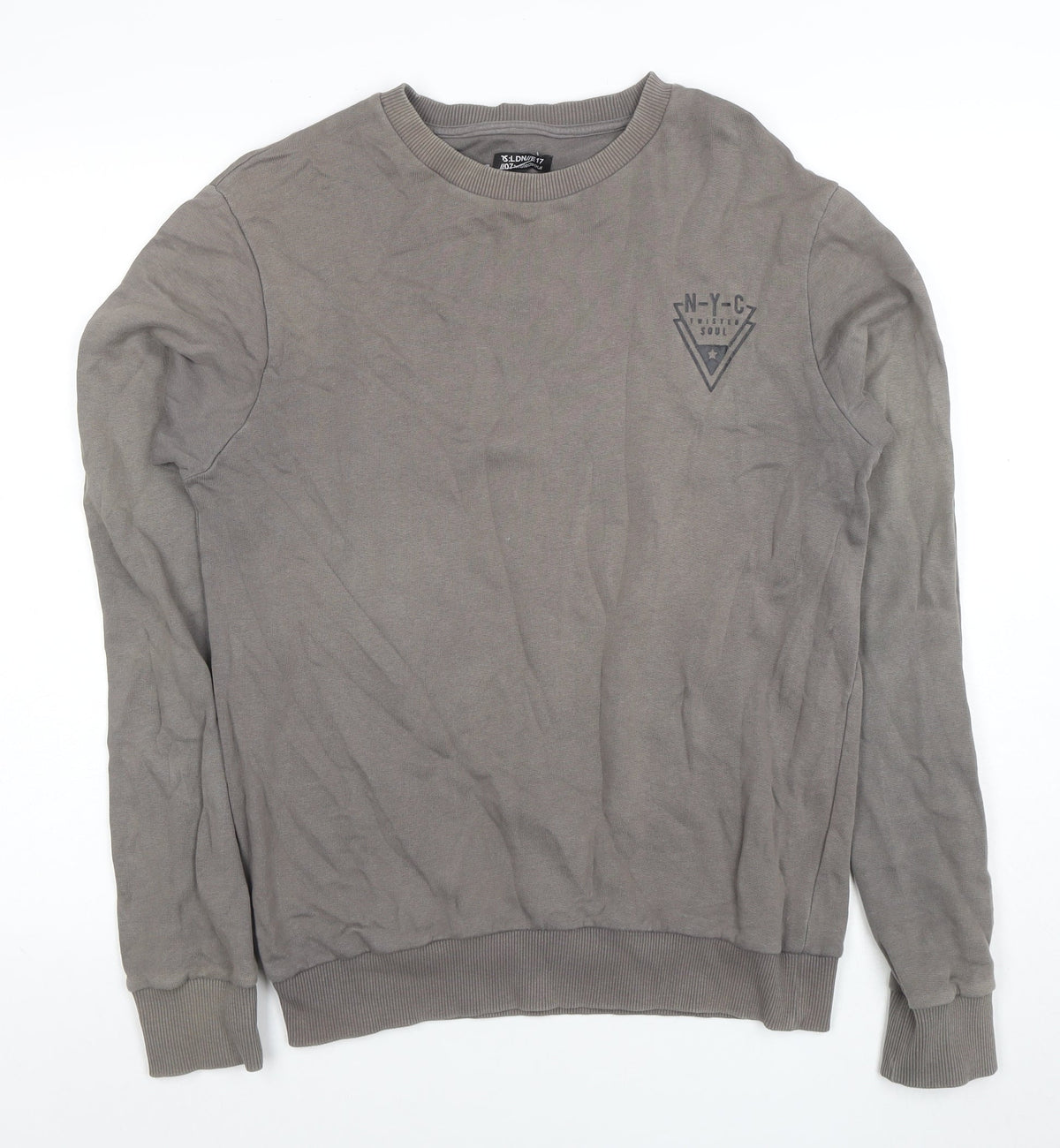 Twisted Soul Men's Grey Crew Neck Sweatshirt Size S Regular Fit