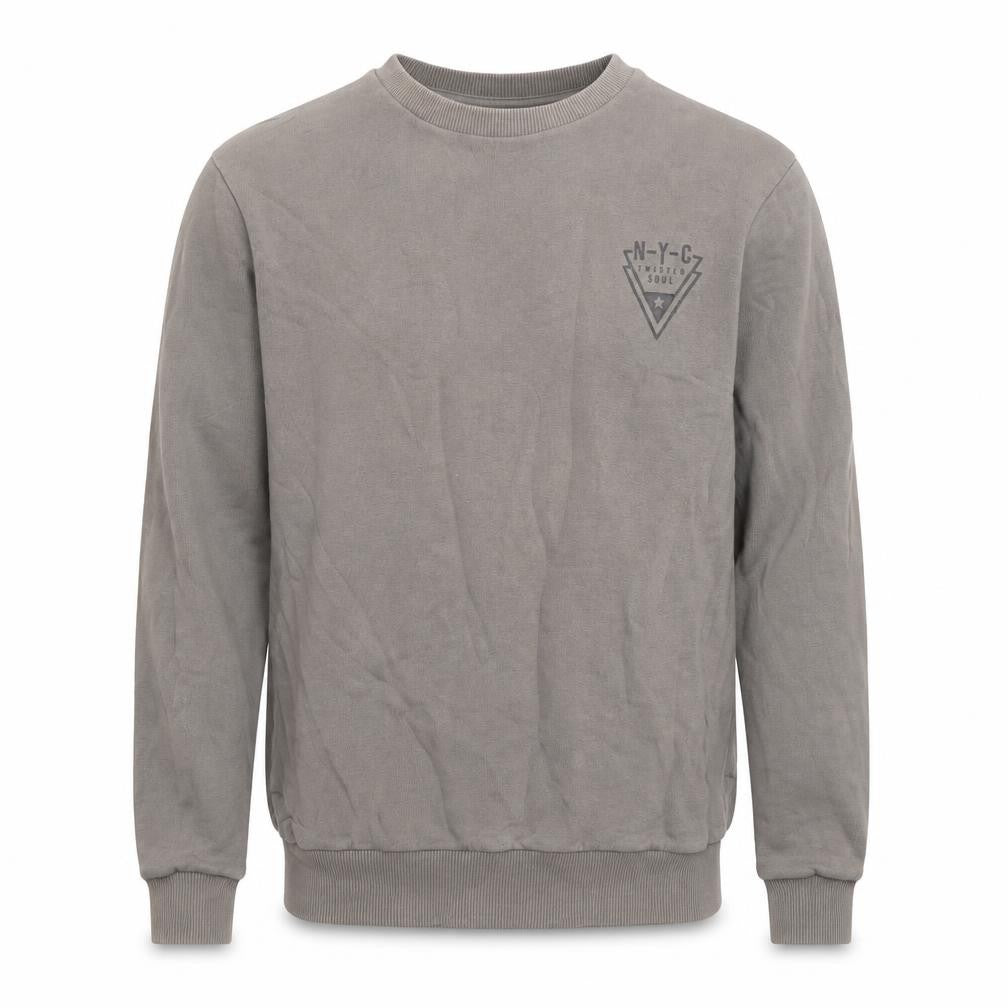 Twisted Soul Men's Grey Crew Neck Sweatshirt Size S Regular Fit
