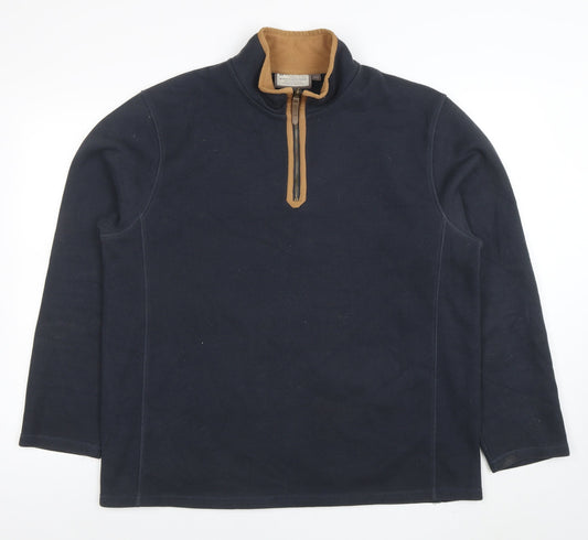 Mountain Warehouse Men’s Blue XL 1/4 Zip Pullover Sweatshirt
