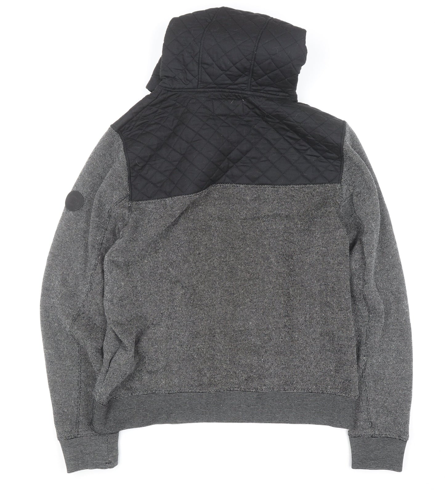 Firetrap Men’s Grey Quilted Pullover Hoodie Size L
