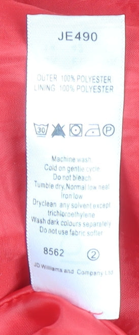 Label Be Women's Red Hooded Lightweight Anorak Jacket Size 14