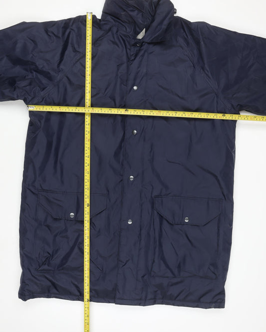 Hazy Joe Men’s Blue Waterproof Rain Coat 2XL Long Nylon PVC