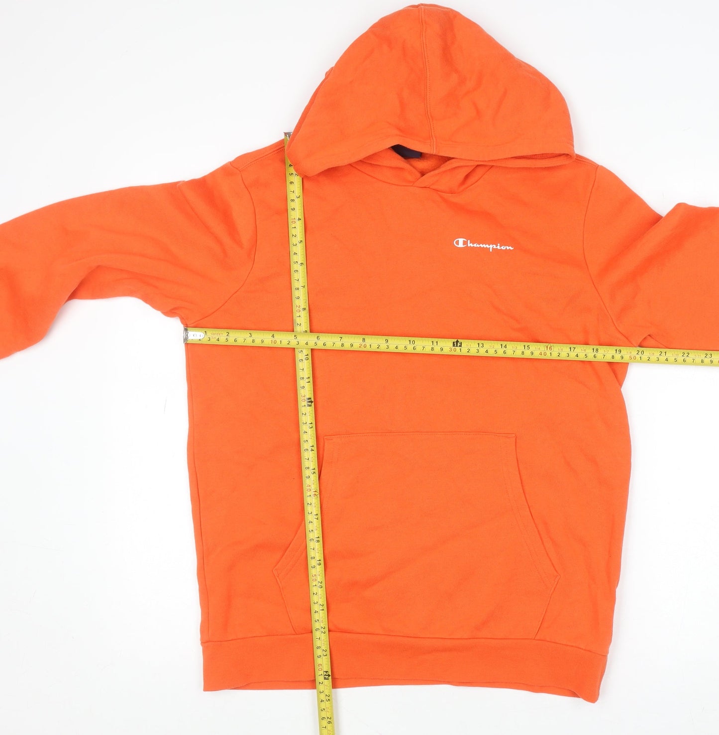Champion Boys Orange Pullover Hoodie 15-16 Years 2XL Cotton Blend Casual