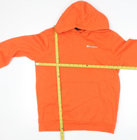 Champion Boys Orange Pullover Hoodie 15-16 Years 2XL Cotton Blend Casual