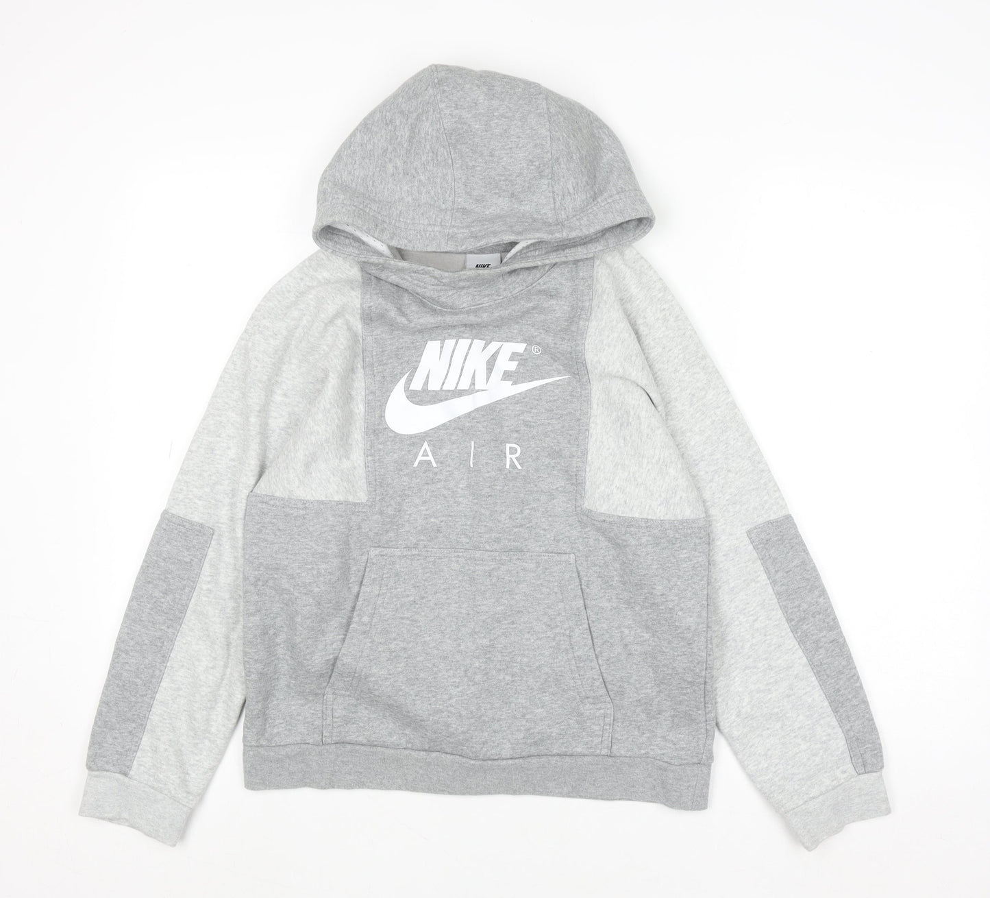 Nike Boys Grey Air Pullover Hoodie Size L 147-158cm Cotton Blend
