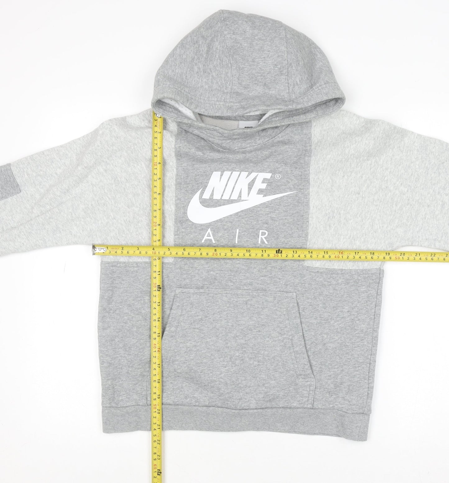 Nike Boys Grey Air Pullover Hoodie Size L 147-158cm Cotton Blend