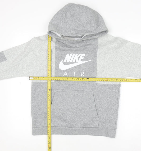 Nike Boys Grey Air Pullover Hoodie Size L 147-158cm Cotton Blend