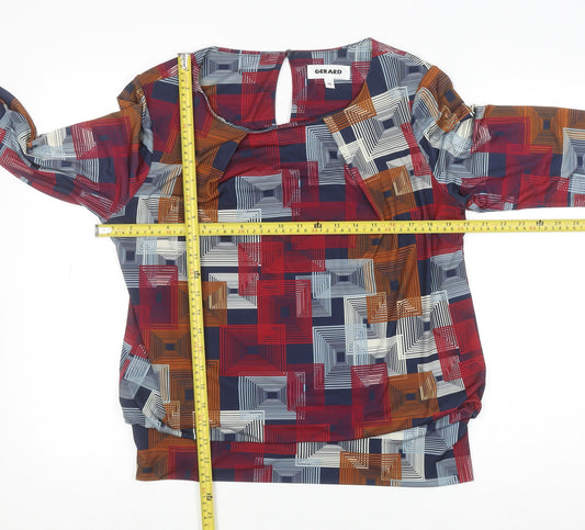Gerard Womens Multicoloured Geometric Tunic Blouse Size 14