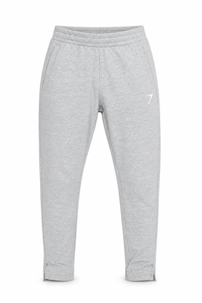 Front view of Gymshark men’s grey xs slim fit joggers tracksuit bottoms