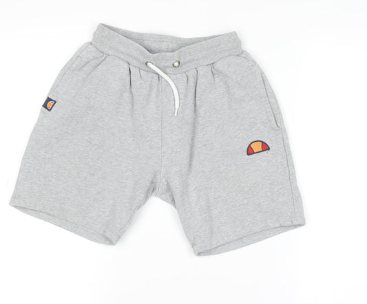Ellesse Boys Grey Sweat Shorts 12-13 Years Drawstring Elastic Waist