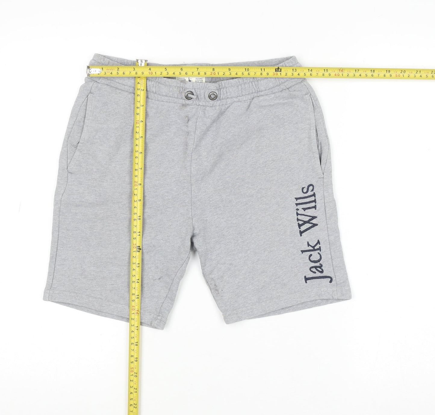 Jack Wills Boys Grey Sweat Shorts 12-13 Years Regular Fit Elastic Waist
