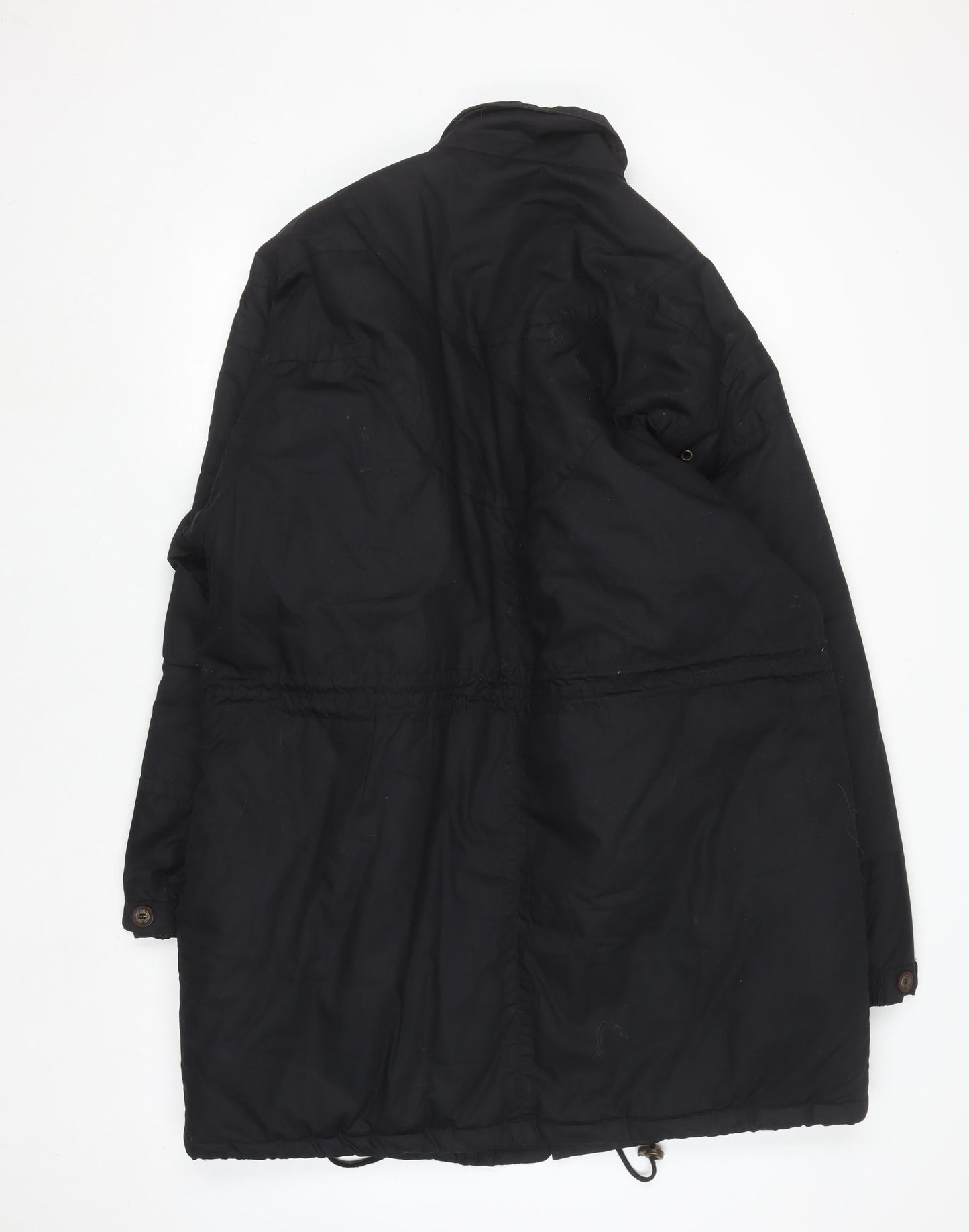 Rite Road Mens Black L Parka Jacket Polyester Cotton Lined Winter Coat