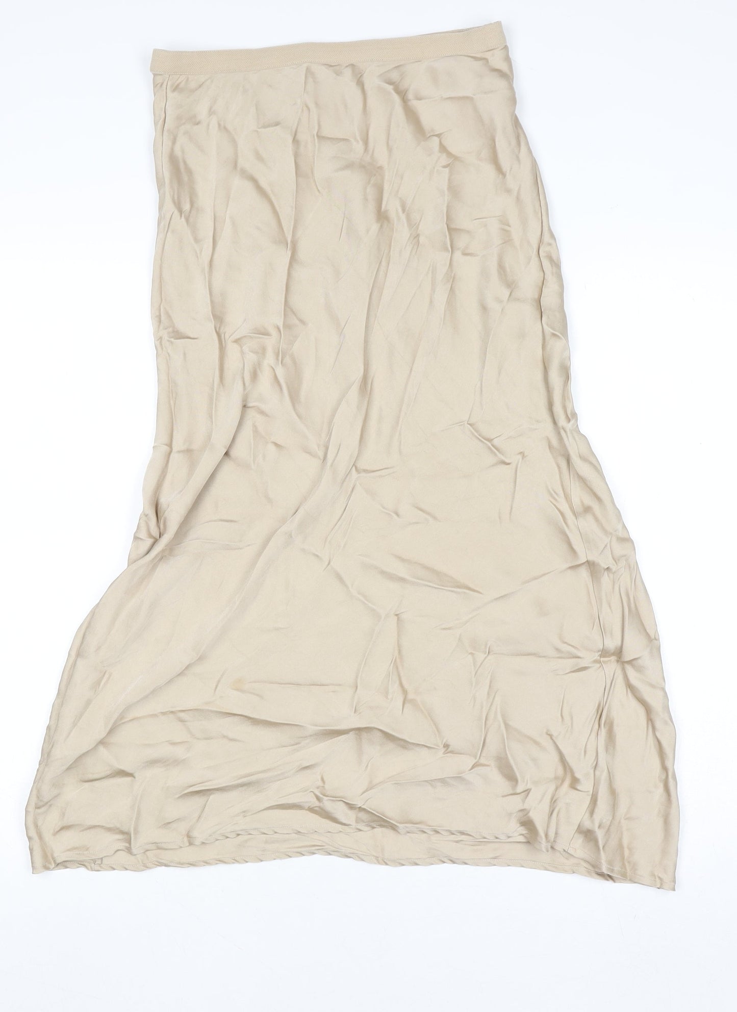 Anine Bing Womens Beige Silk Midi A-Line Skirt Size S