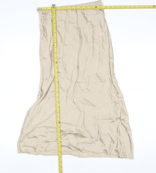 Anine Bing Womens Beige Silk Midi A-Line Skirt Size S