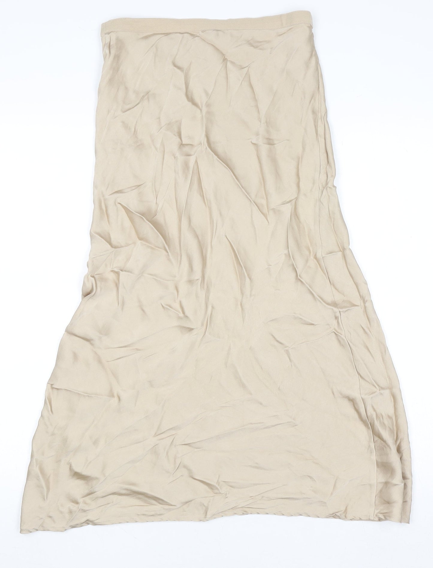 Anine Bing Womens Beige Silk Midi A-Line Skirt Size S