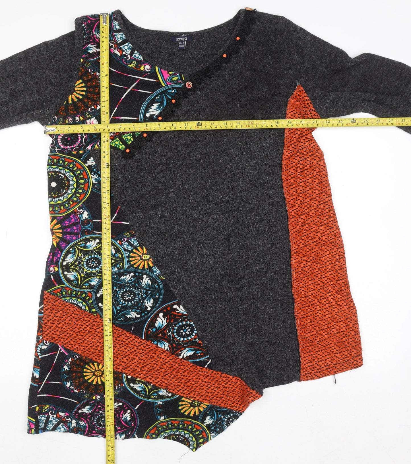 Samya Women’s Multicoloured Geometric Tunic Jumper Size 16