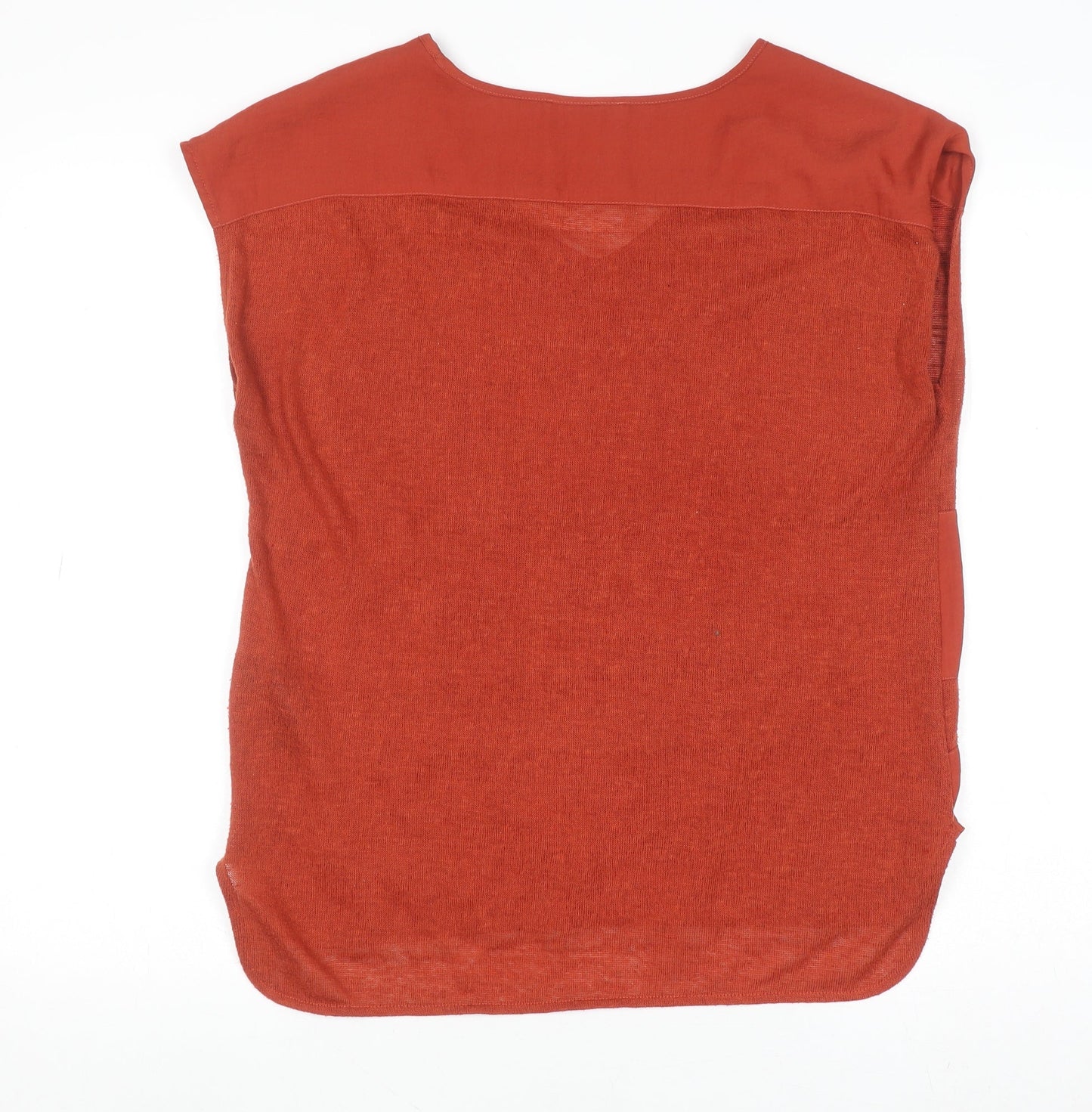 Marks and Spencer Women's Brown Sleeveless V-Neck Blouse Size 12