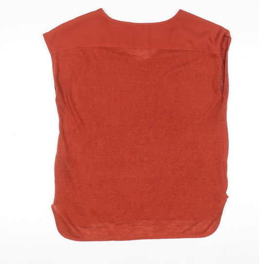 Marks and Spencer Women's Brown Sleeveless V-Neck Blouse Size 12