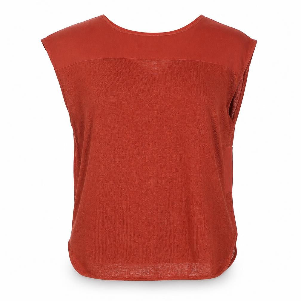 Marks and Spencer Women's Brown Sleeveless V-Neck Blouse Size 12