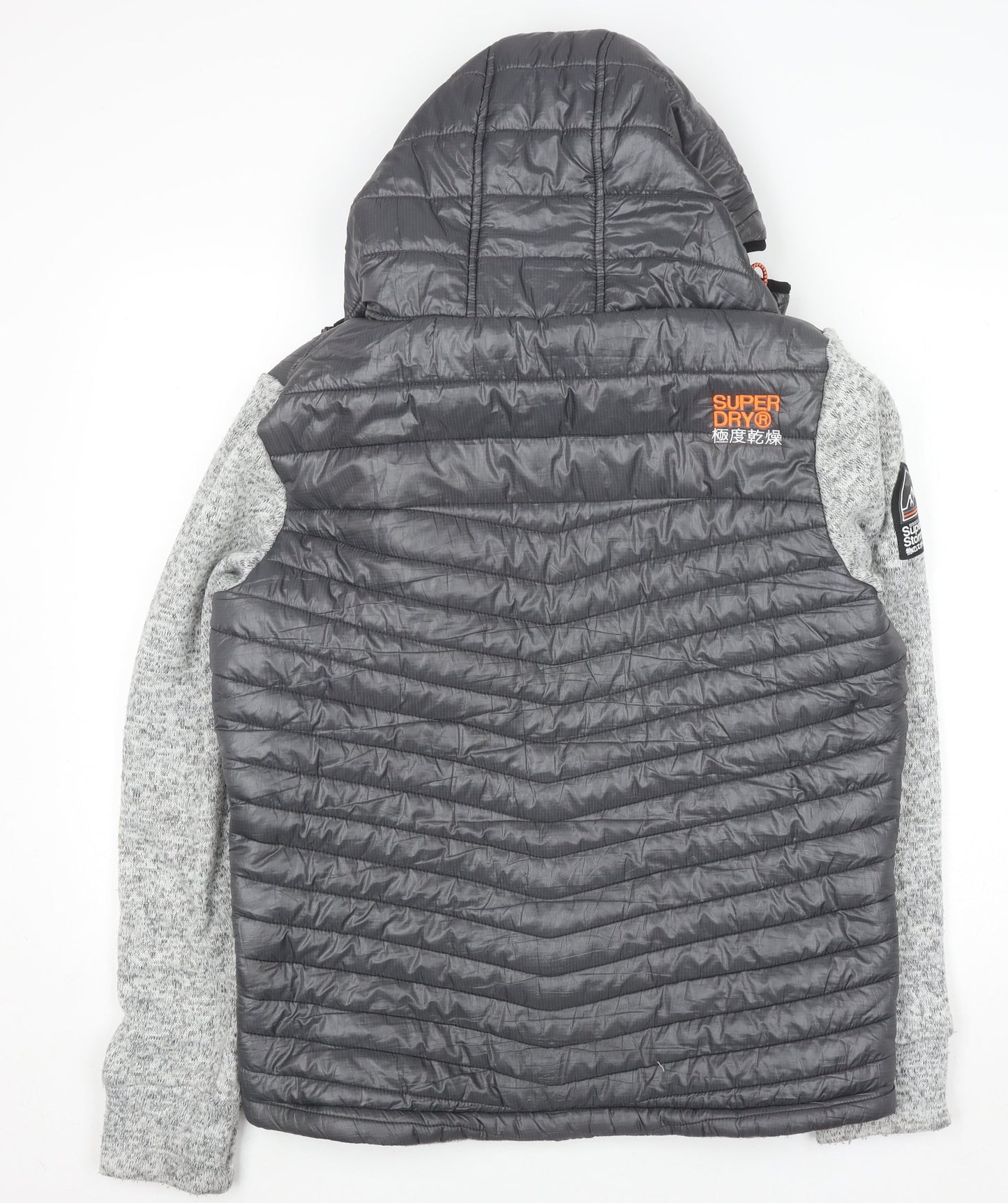 Superdry Men's Grey Storm Puffer Hooded Jacket L Regular Outdoor