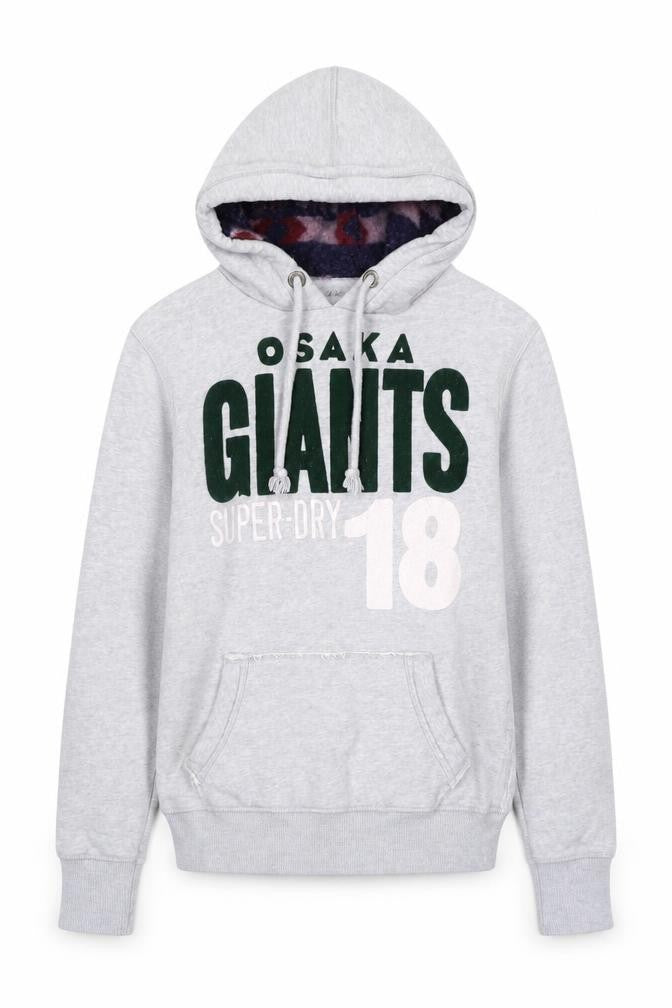 Superdry Women’s Grey Osaka Giants Hoodie Size L Cotton Blend