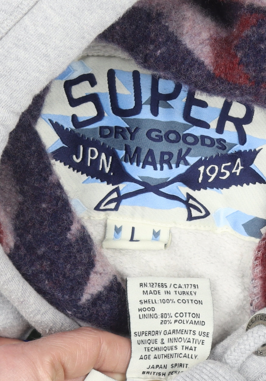 Superdry Women’s Grey Osaka Giants Hoodie Size L Cotton Blend