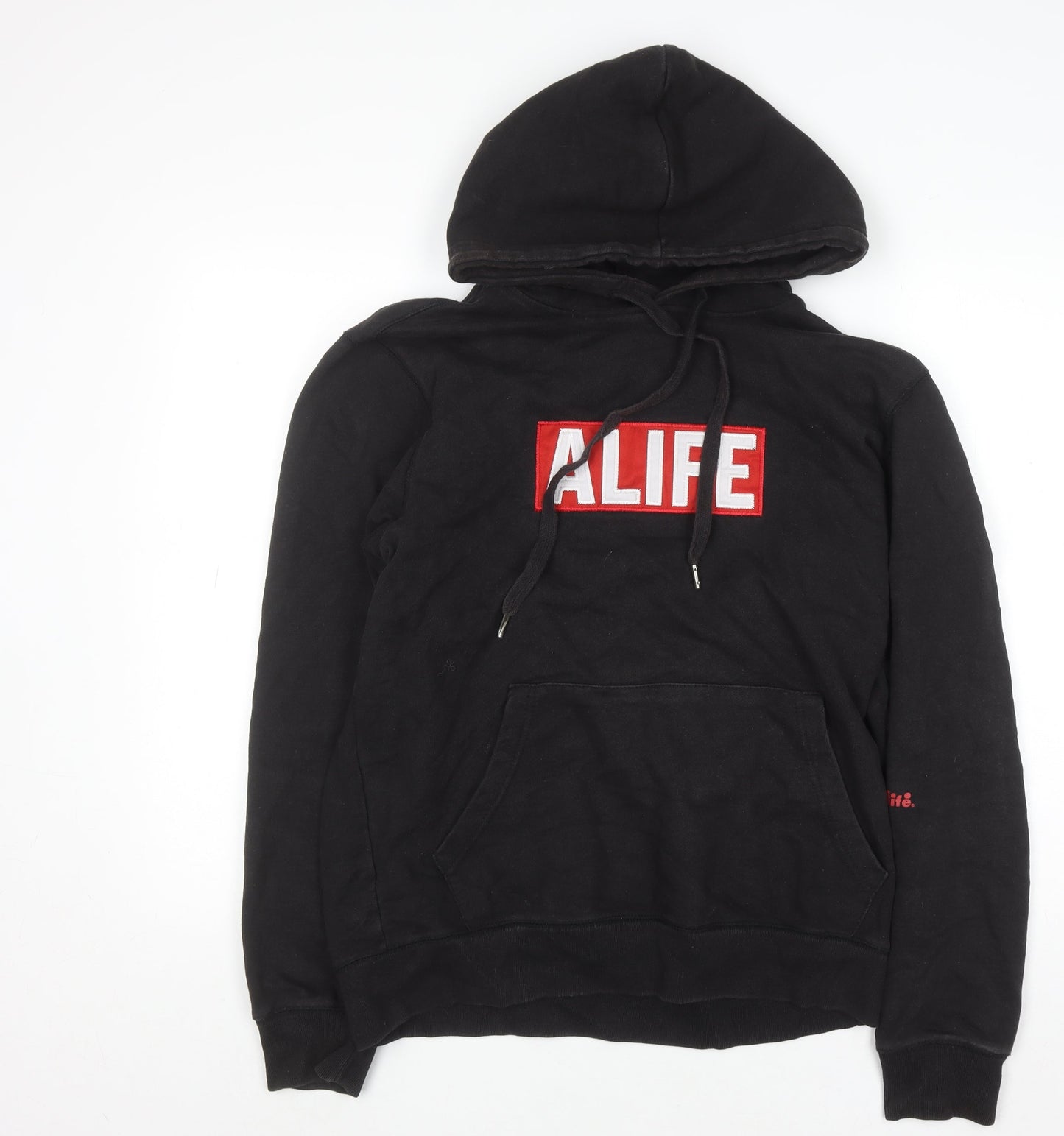 Alife Men’s Black Pullover Hoodie Medium Embroidered Logo Streetwear