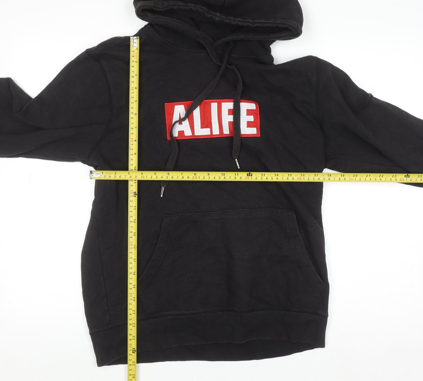 Alife Men’s Black Pullover Hoodie Medium Embroidered Logo Streetwear