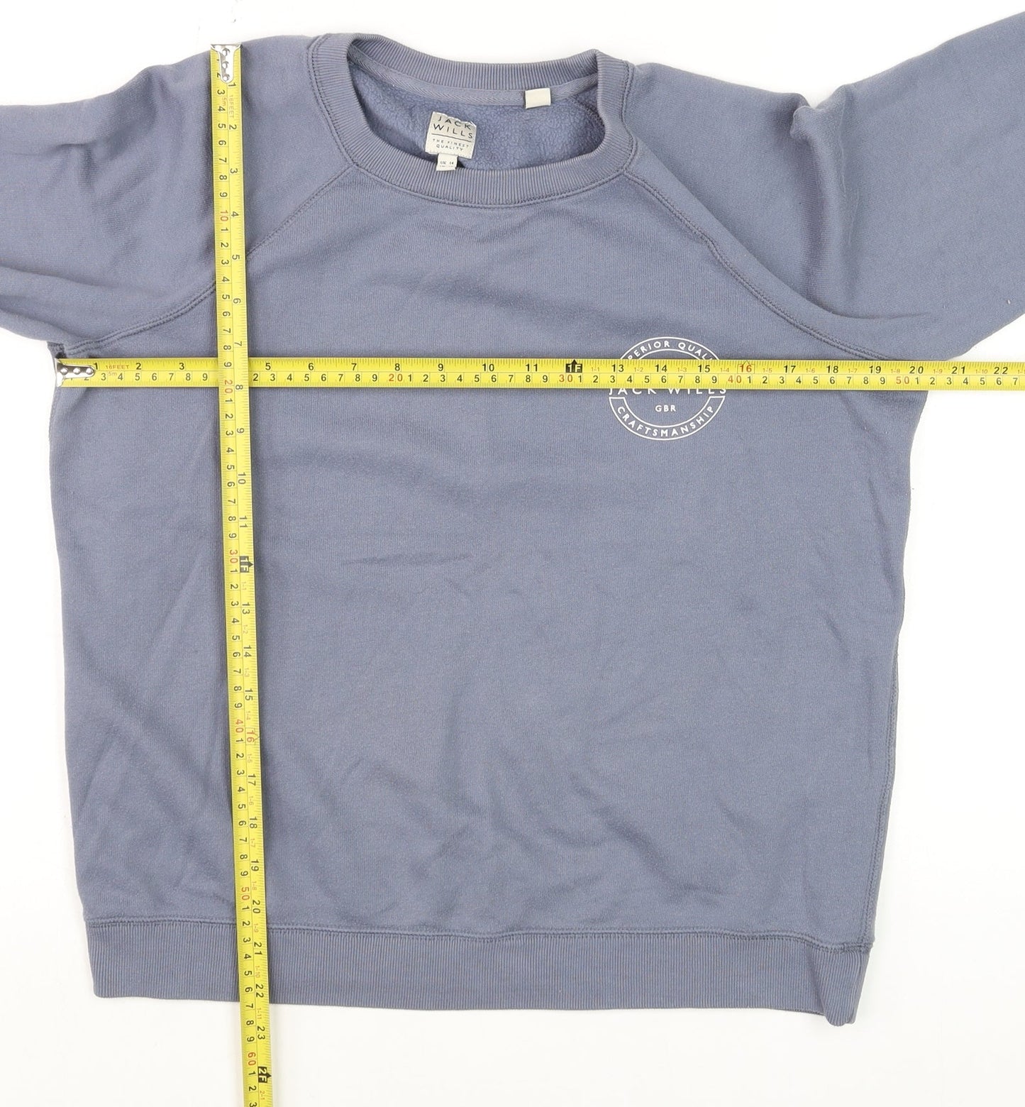 Jack Wills Women's Blue Crew Neck Pullover Sweatshirt UK 14