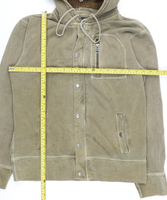 GAP Mens Green Hooded Canvas Jacket Size S Regular Cotton Blend