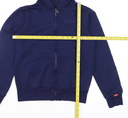Levi's Boys Blue Full Zip Hoodie Size 12 Years Cotton Blend Casual