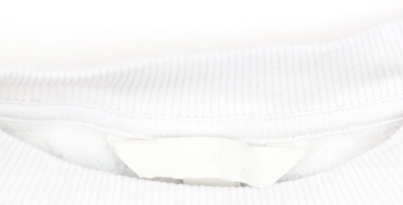 H&M Women's White Black Striped Pullover Sweatshirt Size S