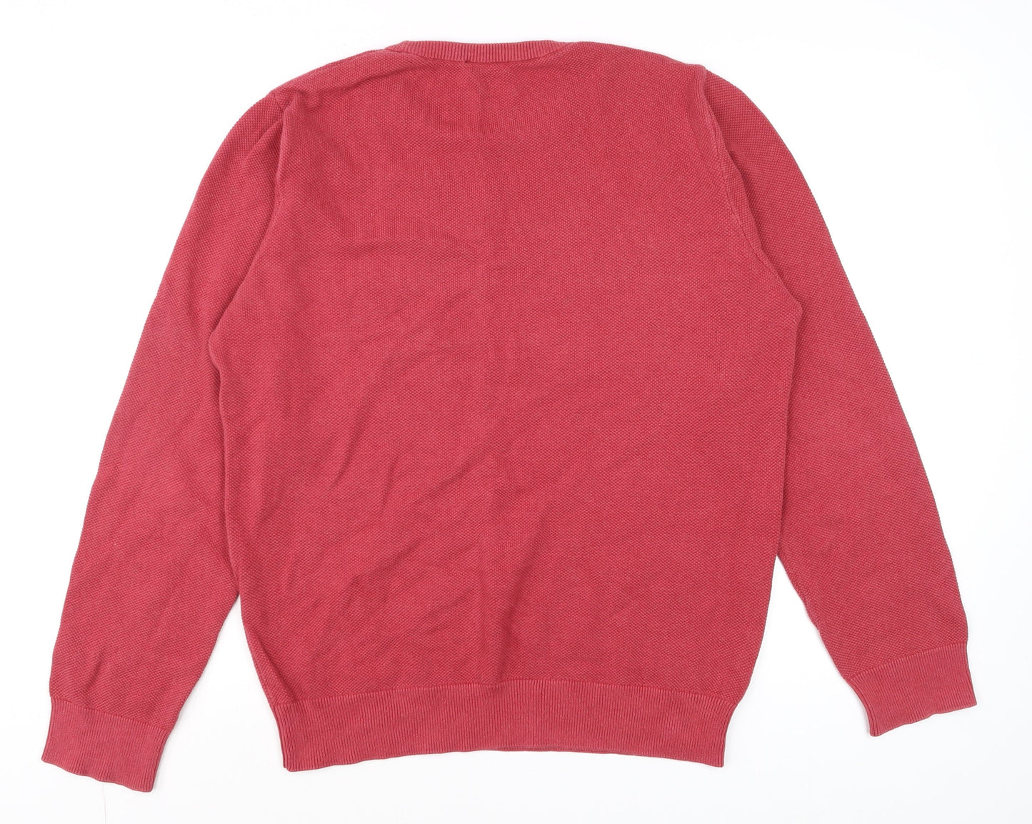 GANT Men's Red Cotton Crew Neck Pullover Jumper Size L
