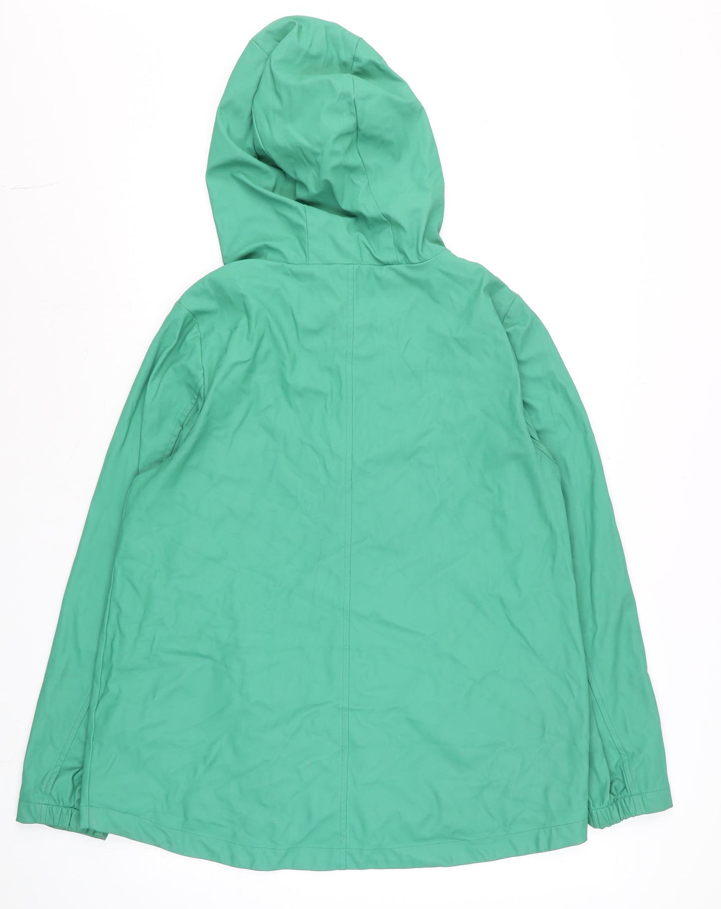 Dunnes Women Green Hooded Mid-Length Rain Coat Jacket Size 10