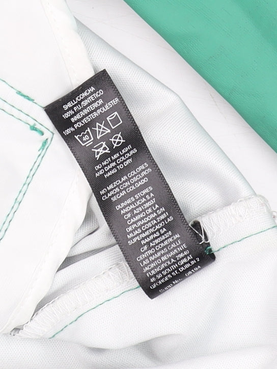 Dunnes Women Green Hooded Mid-Length Rain Coat Jacket Size 10