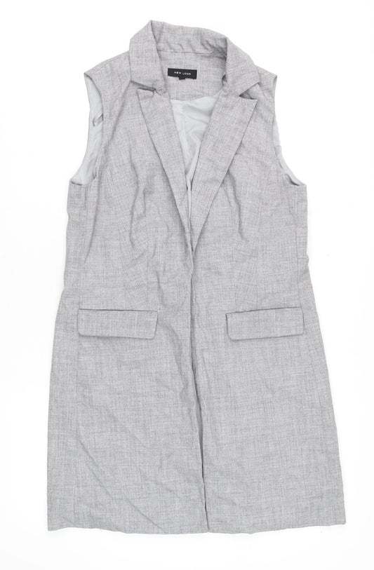 New Look Women Grey Sleeveless Tunic Blouse UK 10 Classic Lined