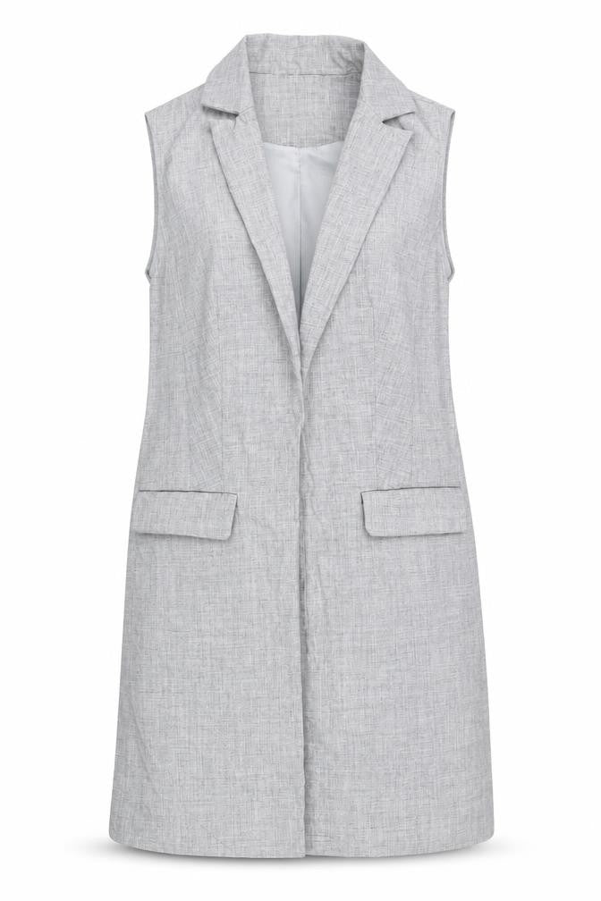 New Look Women Grey Sleeveless Tunic Blouse UK 10 Classic Lined