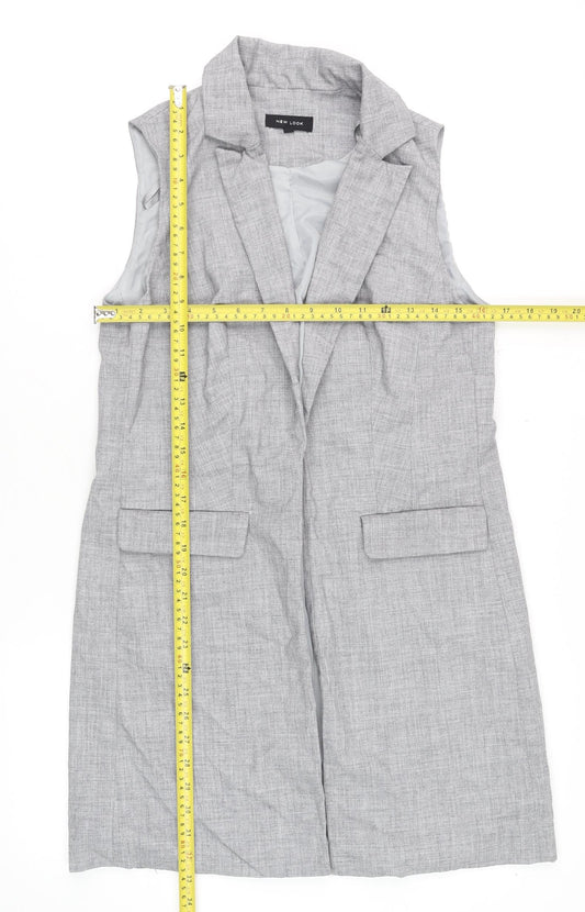 New Look Women Grey Sleeveless Tunic Blouse UK 10 Classic Lined