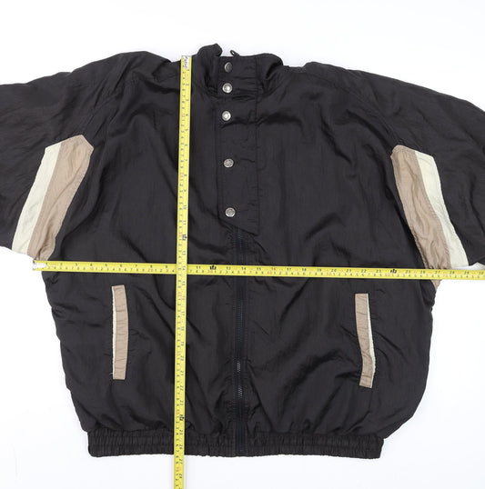 Cerruti 1881 Sport Men's Black Size 58 Retro Bomber Jacket