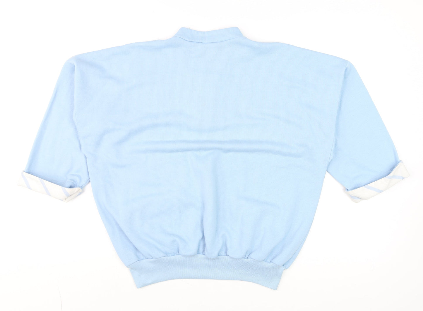 Lyle & Scott Women's Blue Relaxed Fit 3/4 Sleeve Zip Top M