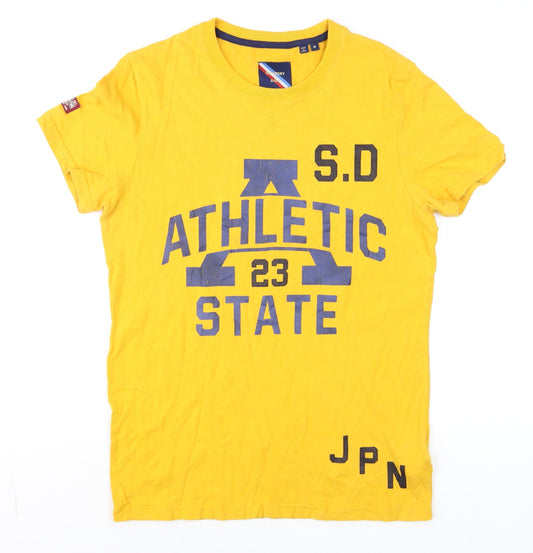 Superdry Men's Yellow Athletic State Graphic T-Shirt Size M