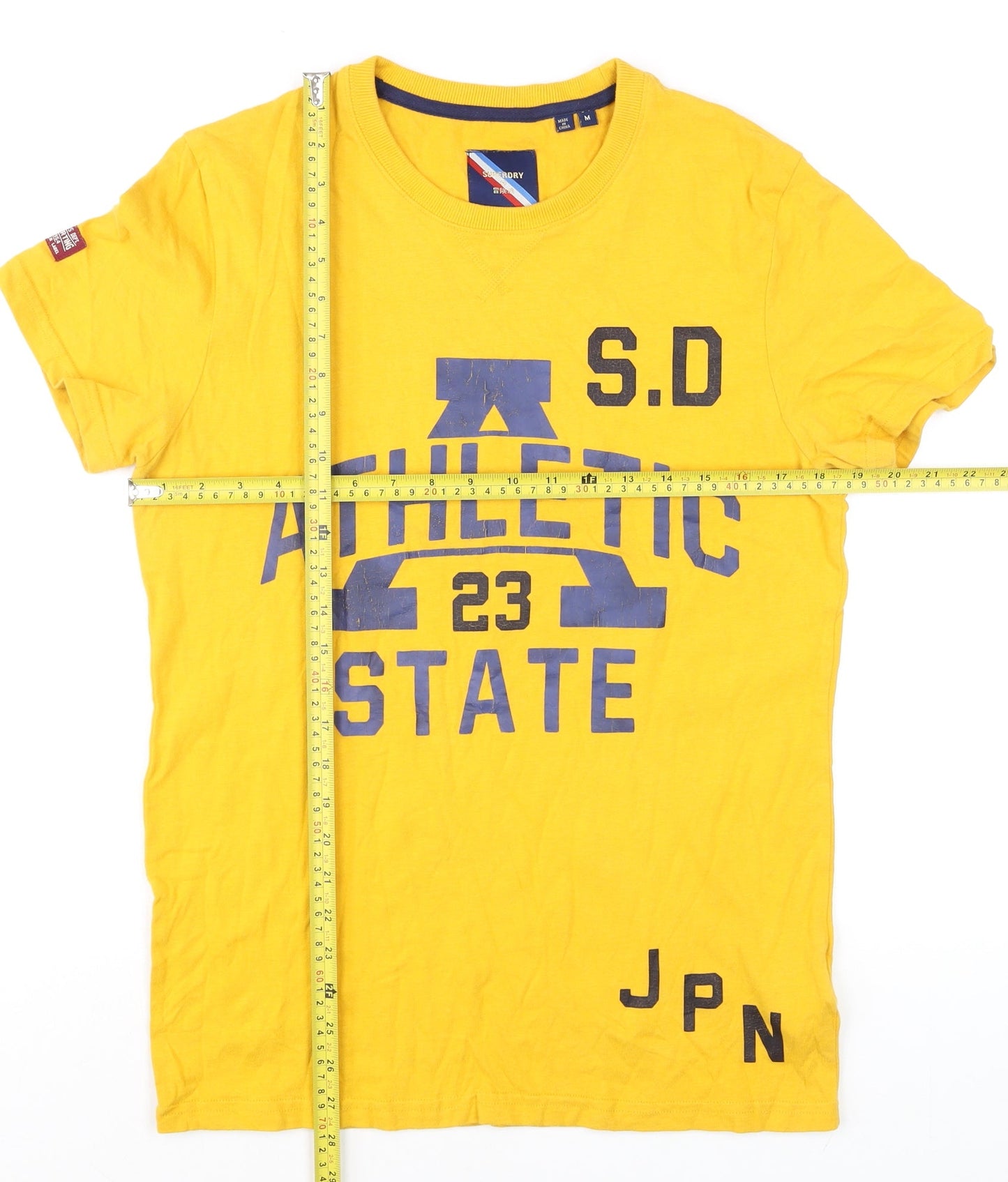 Superdry Men's Yellow Athletic State Graphic T-Shirt Size M