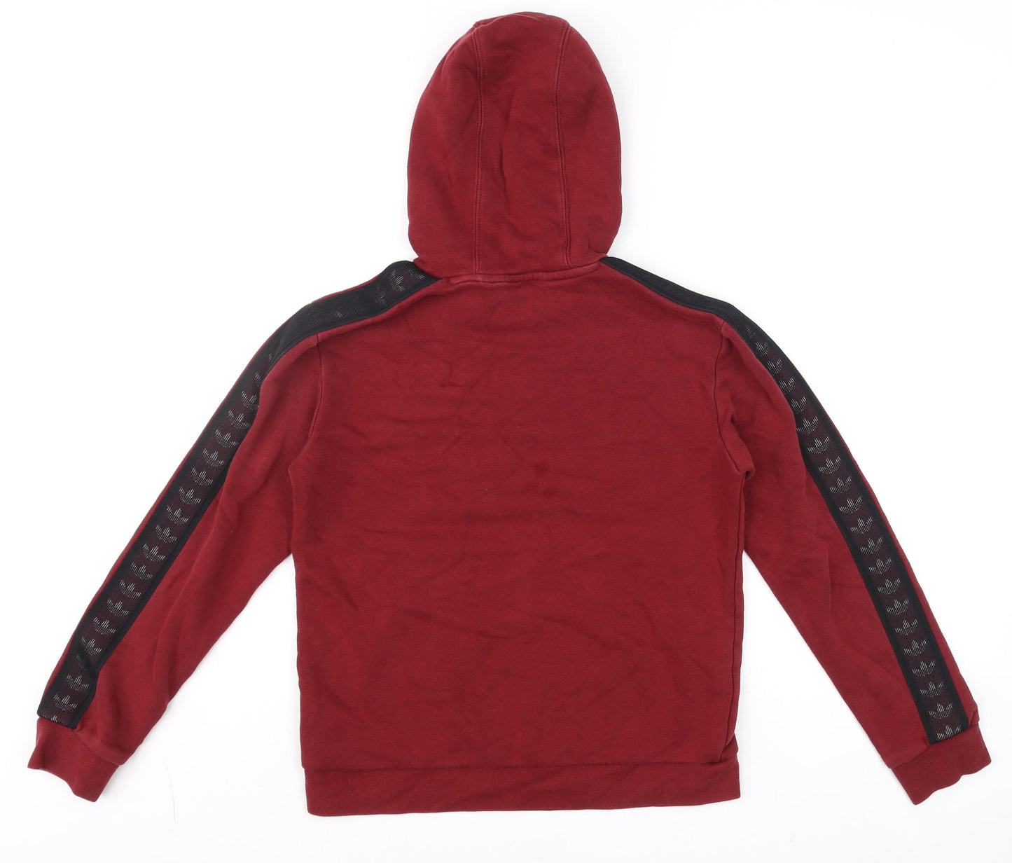 Adidas Boys Burgundy Hoodie 11-12 Years Pullover Cotton Blend Logo
