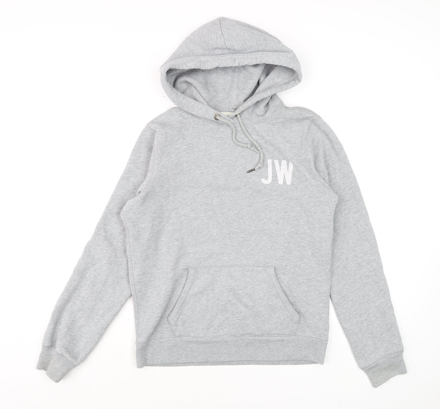 Jack Wills Mens Grey Pullover Hoodie M Logo Print Fleece Sweatshirt