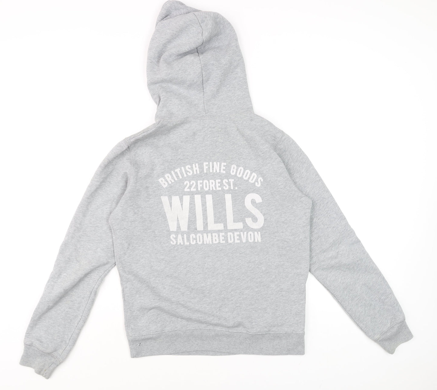 Jack Wills Mens Grey Pullover Hoodie M Logo Print Fleece Sweatshirt